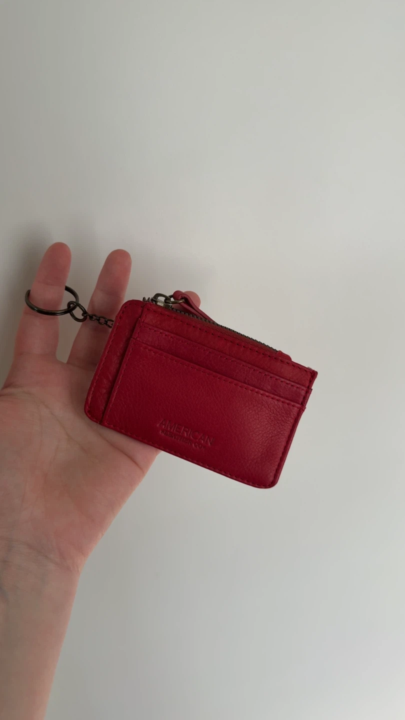 American Leather Card Holder with Keychain