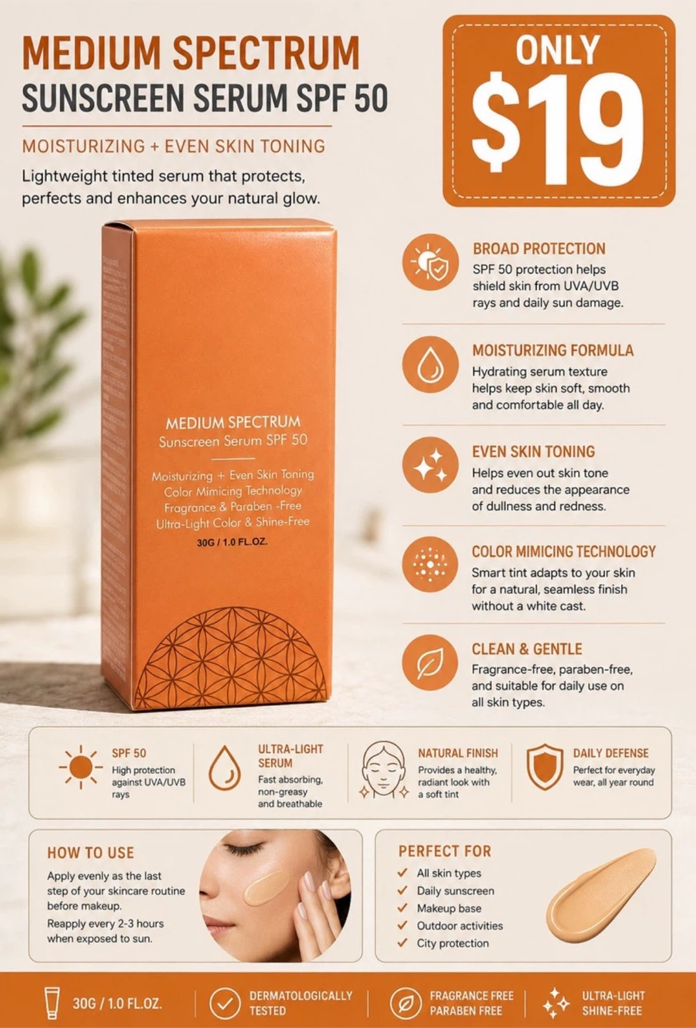 Medium Spectrum Sunscreen Serum SPF 50