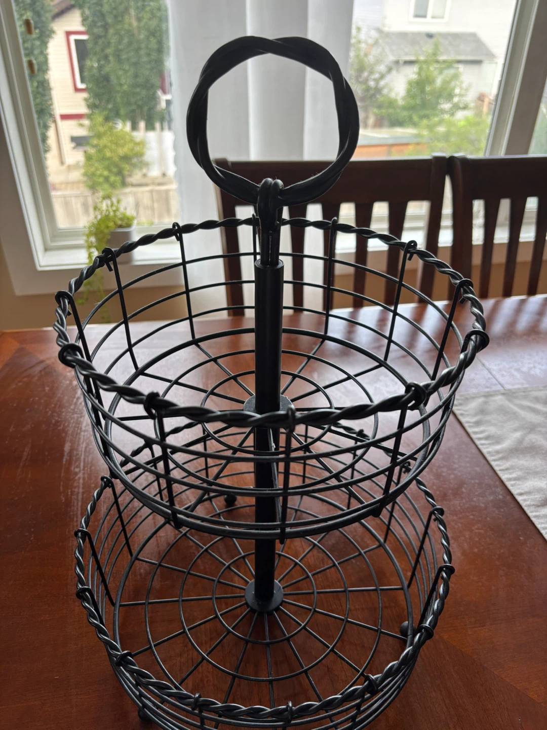 Two-Tier Wire Fruit Basket Stand - photo 2