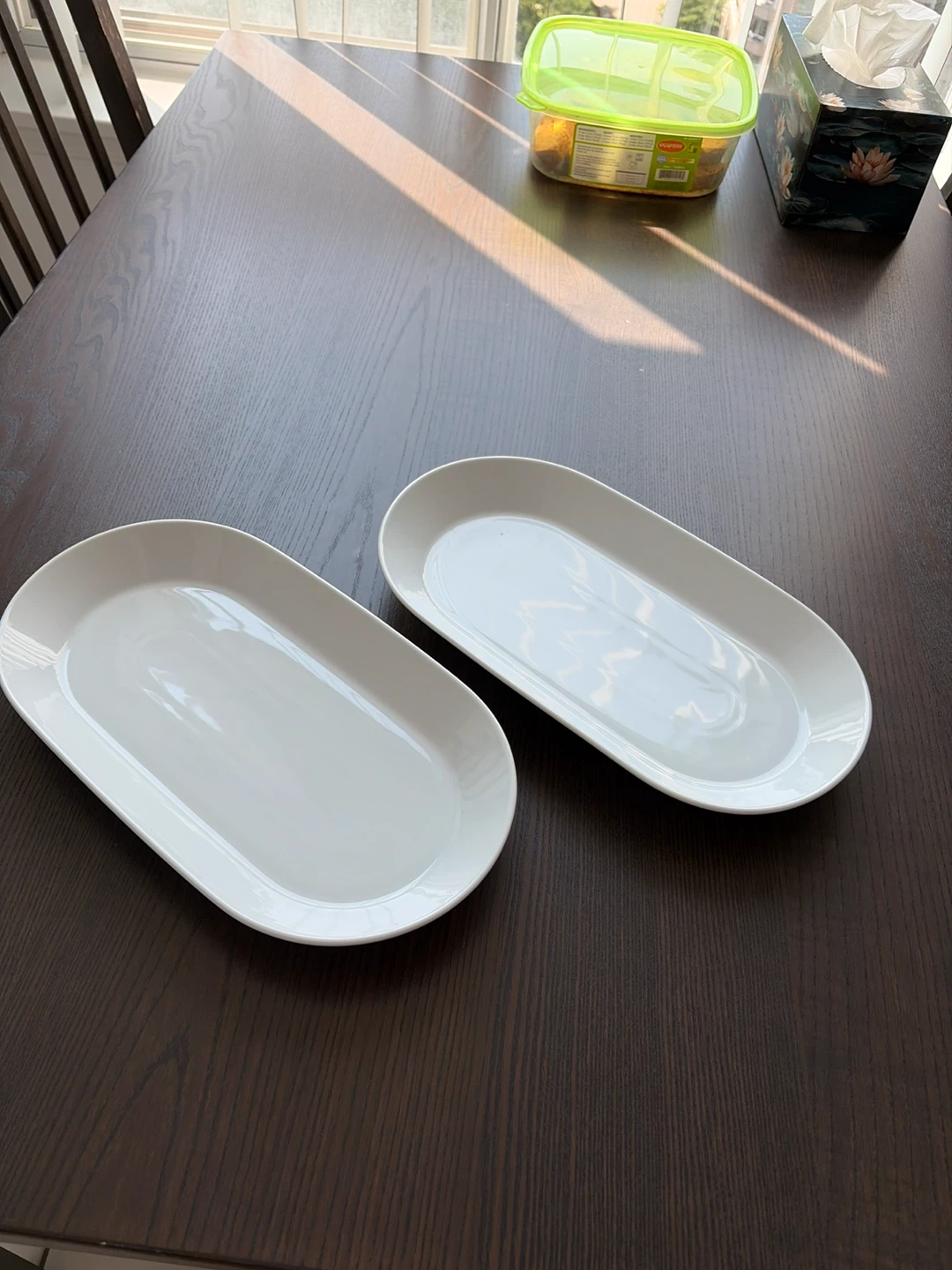 Set of 2 White Oval Serving Platters - photo 2
