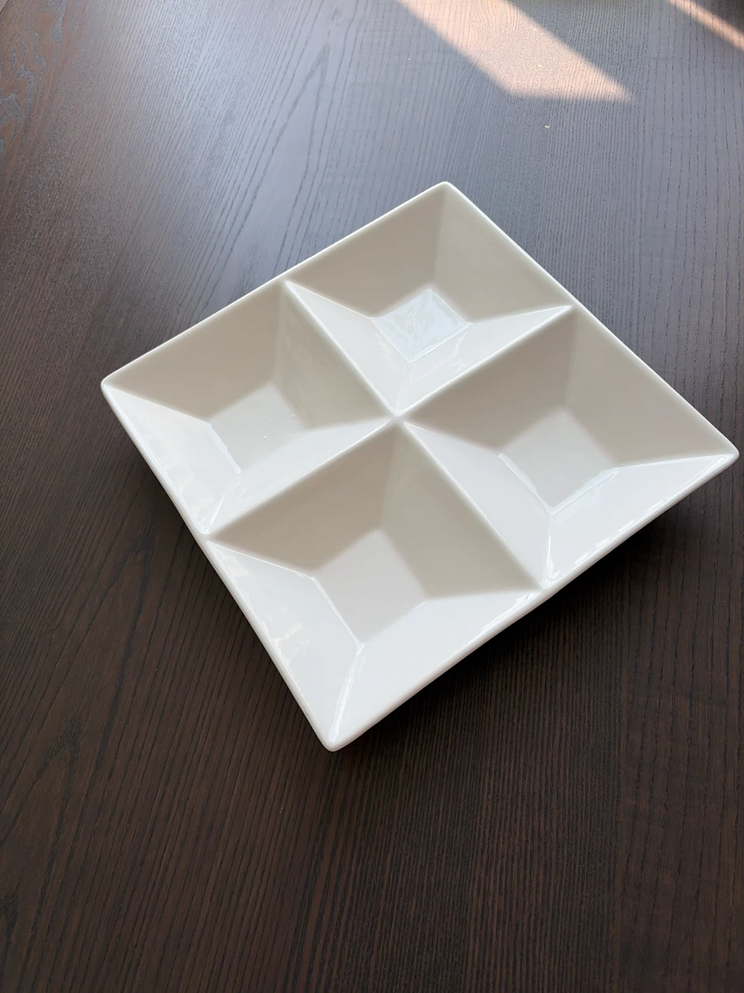 White Square Divided Serving Platter
