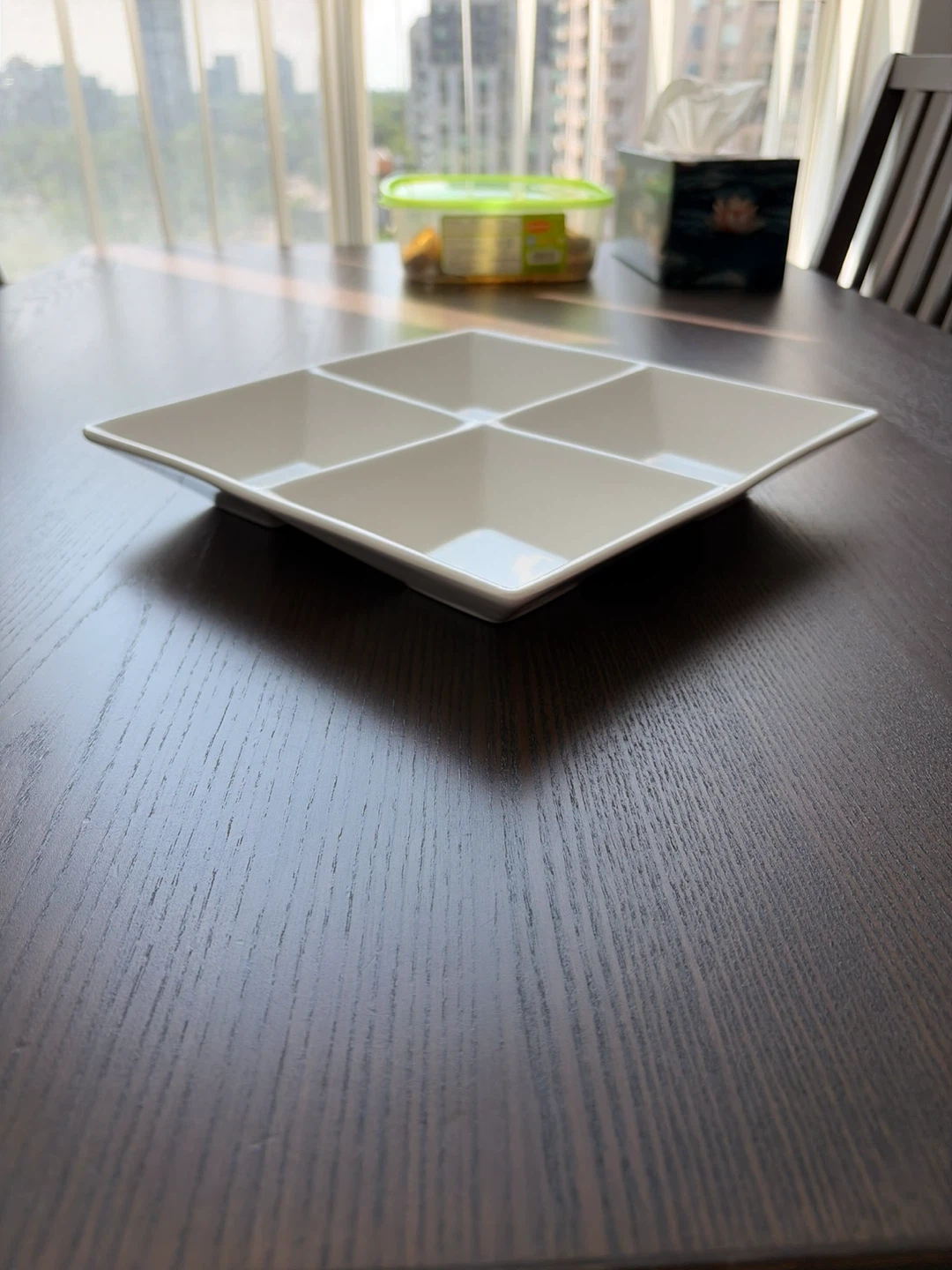 White Square Divided Serving Platter - photo 2