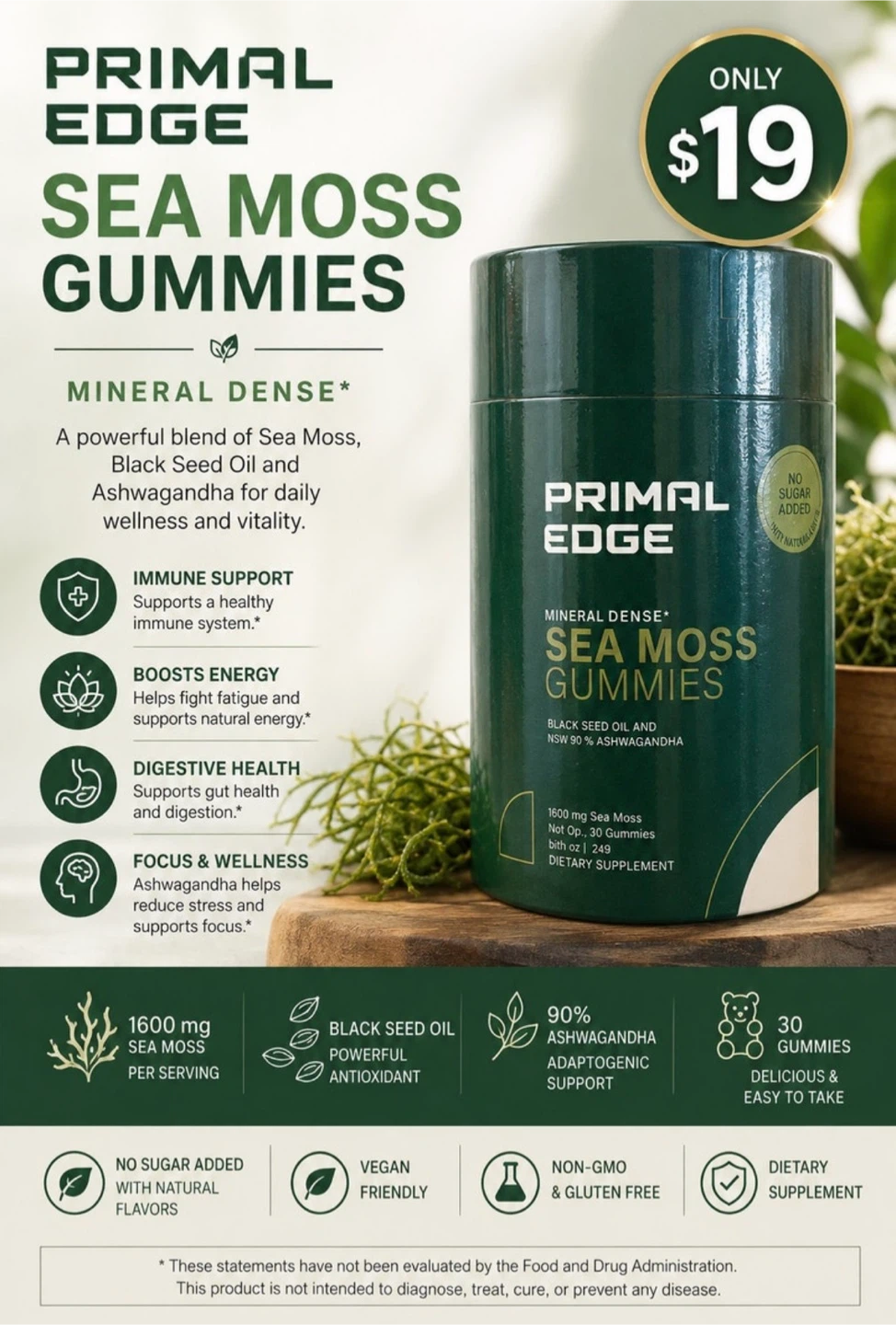 Primal Edge Sea Moss Gummies