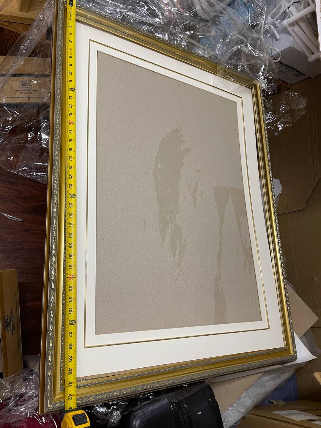 Gold Ornate Picture Frame with Mat and PVC rigid plastic glass - photo 2