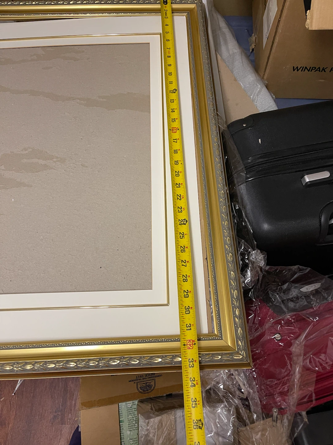 Gold Ornate Picture Frame with Mat and PVC rigid plastic glass - photo 3