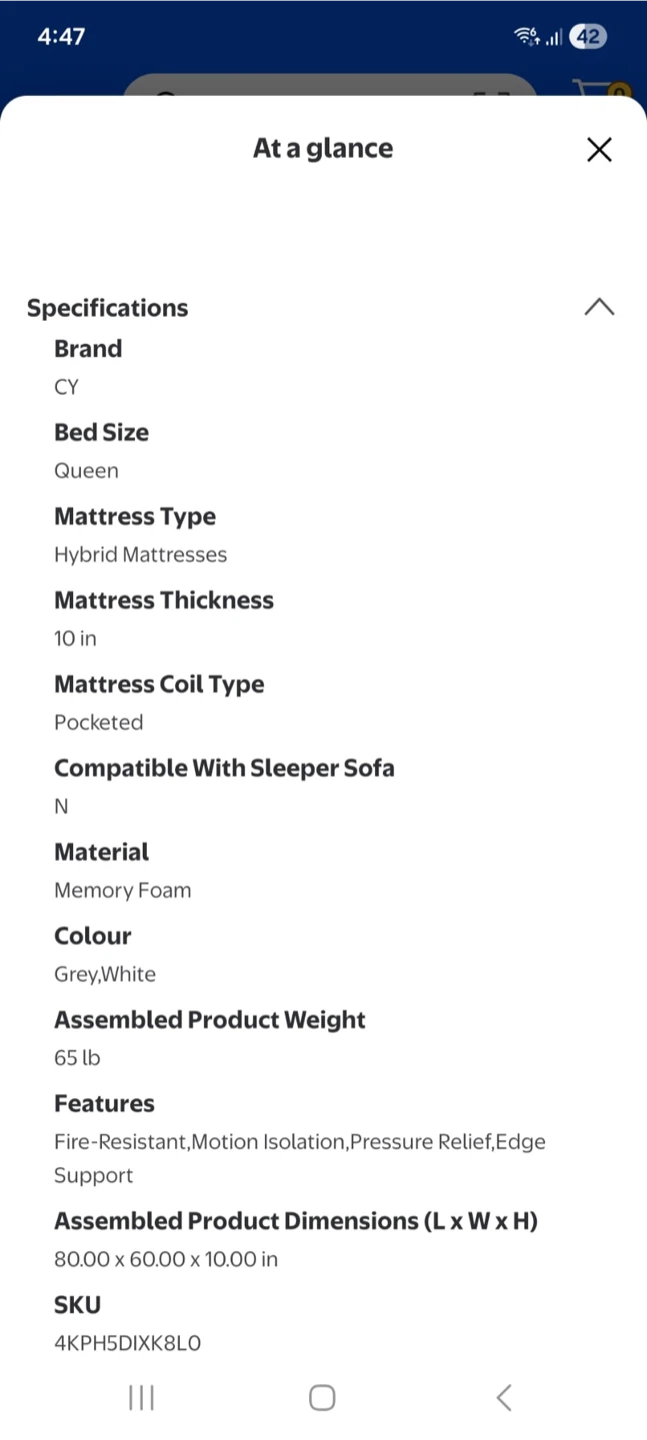 queen-size bed frame with mattress - photo 3