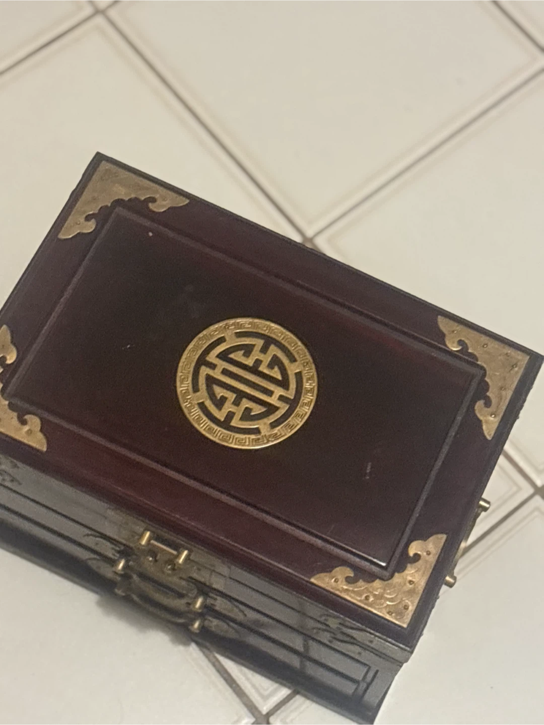 Wooden Jewelry Box with Brass Accents - photo 2