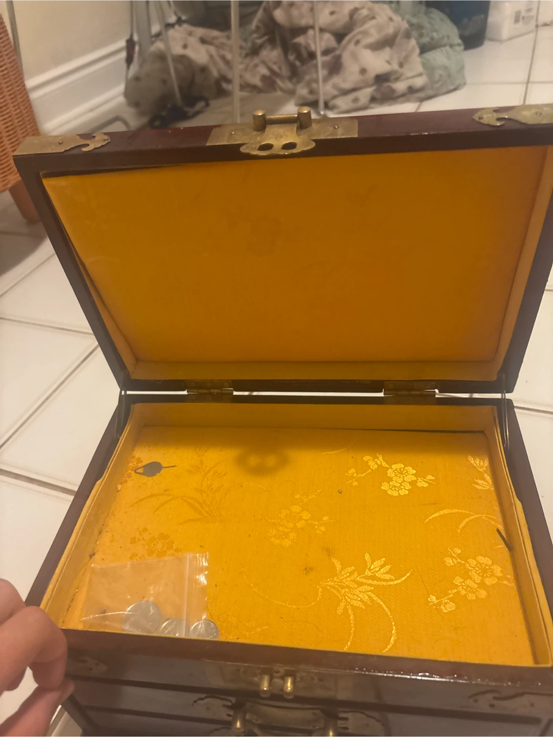 Wooden Jewelry Box with Brass Accents - photo 4