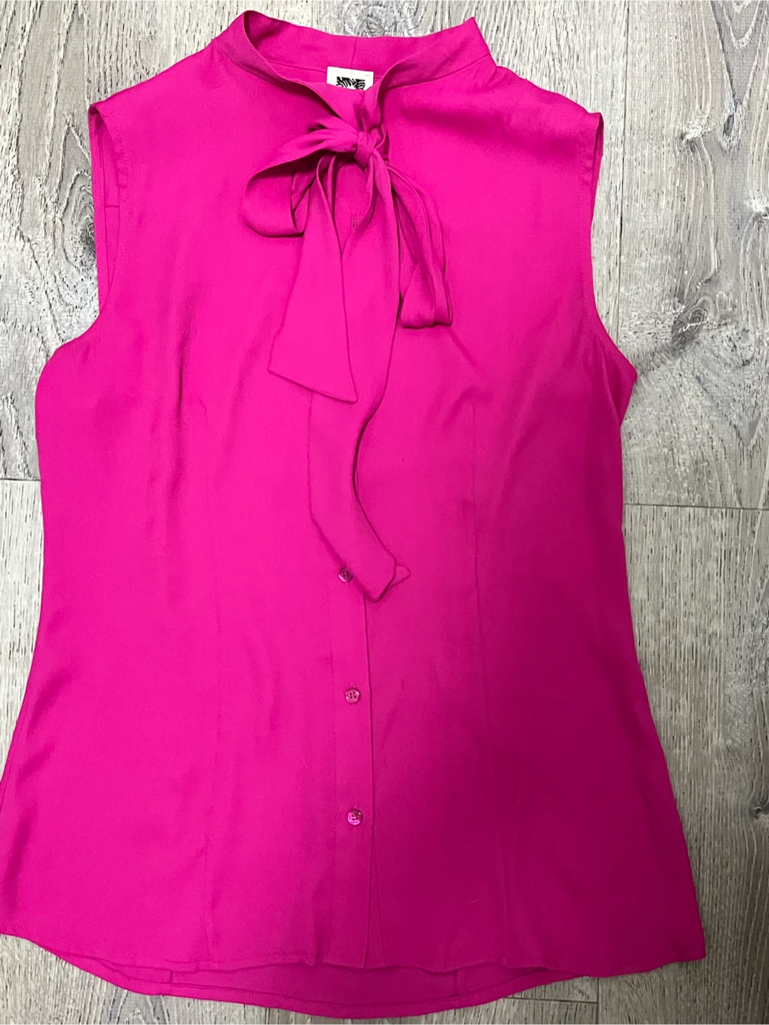 Anne Klein Sleeveless Pink Bow Blouse Size 4