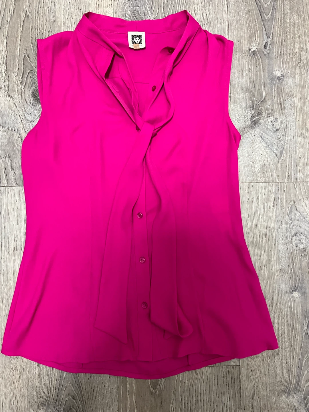 Anne Klein Sleeveless Pink Bow Blouse Size 4 - photo 2