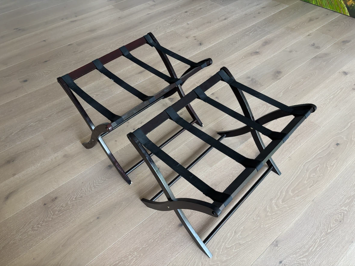 Set of 2 Wooden Luggage Racks