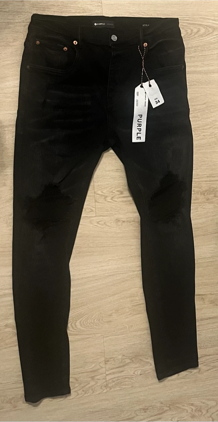 Purple Brand Black Slim Fit Jeans Waist 34