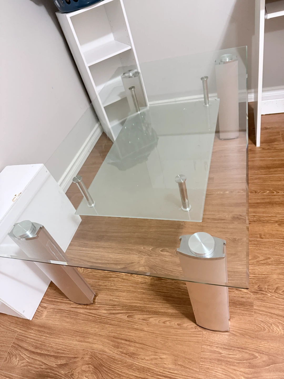 Glass Coffee Table with Silver Legs - photo 2