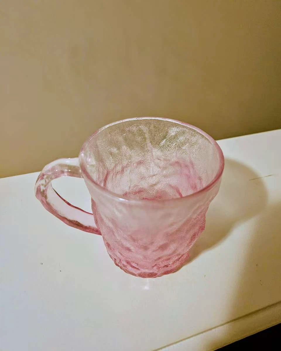 Pink Textured Glass Mug - NEED TO SELL EVERYTHING - photo 2