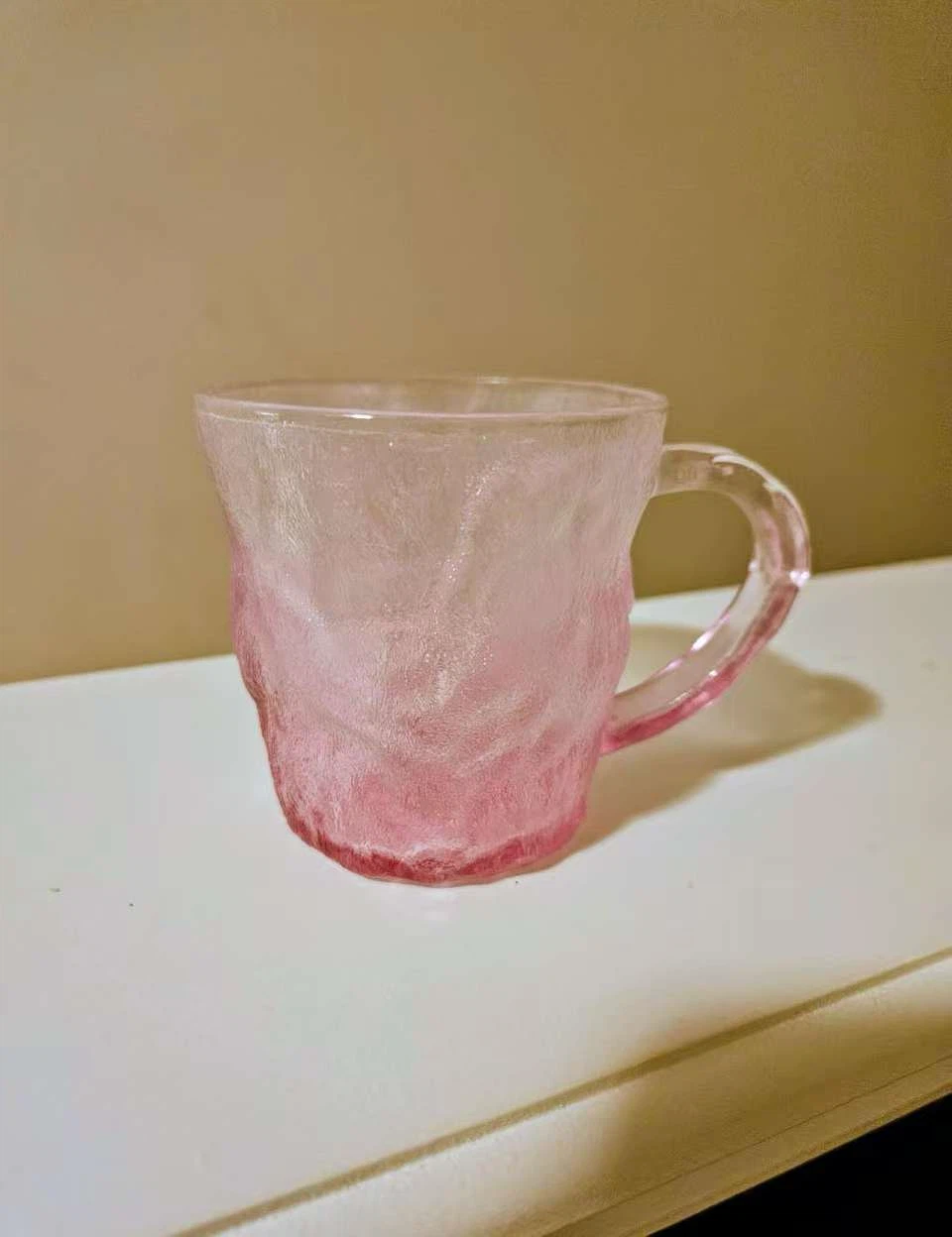 Pink Textured Glass Mug - NEED TO SELL EVERYTHING - photo 3
