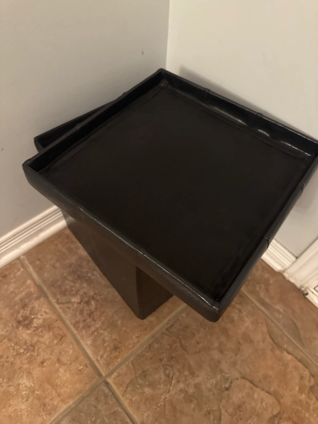 Black Storage Ottoman Footrest - photo 2