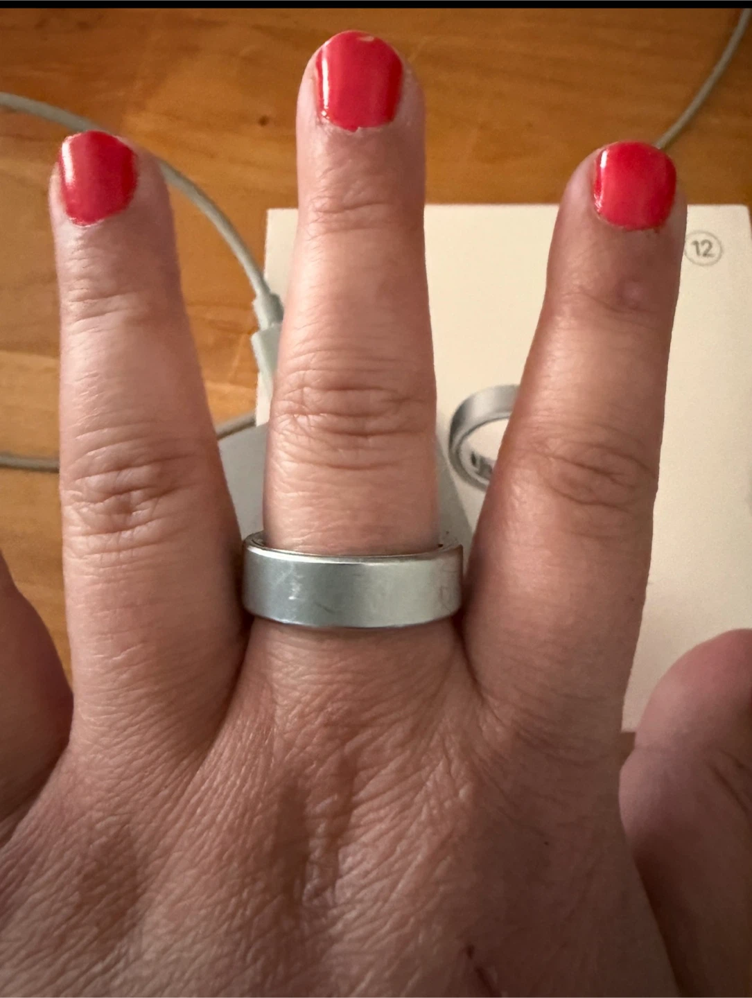Oura Ring 4 Smart Ring - Brushed Silver, Size 12 - photo 3