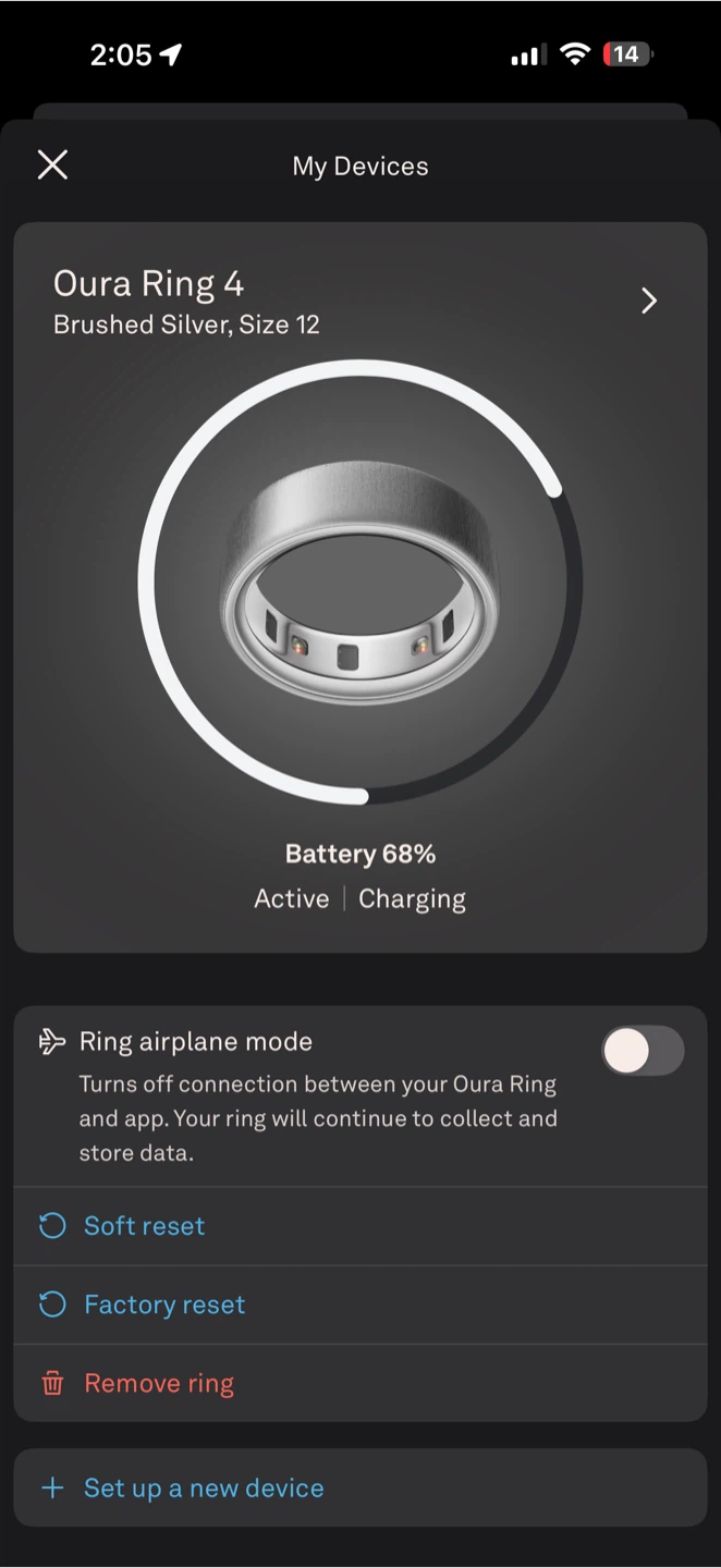 Oura Ring 4 Smart Ring - Brushed Silver, Size 12 - photo 4