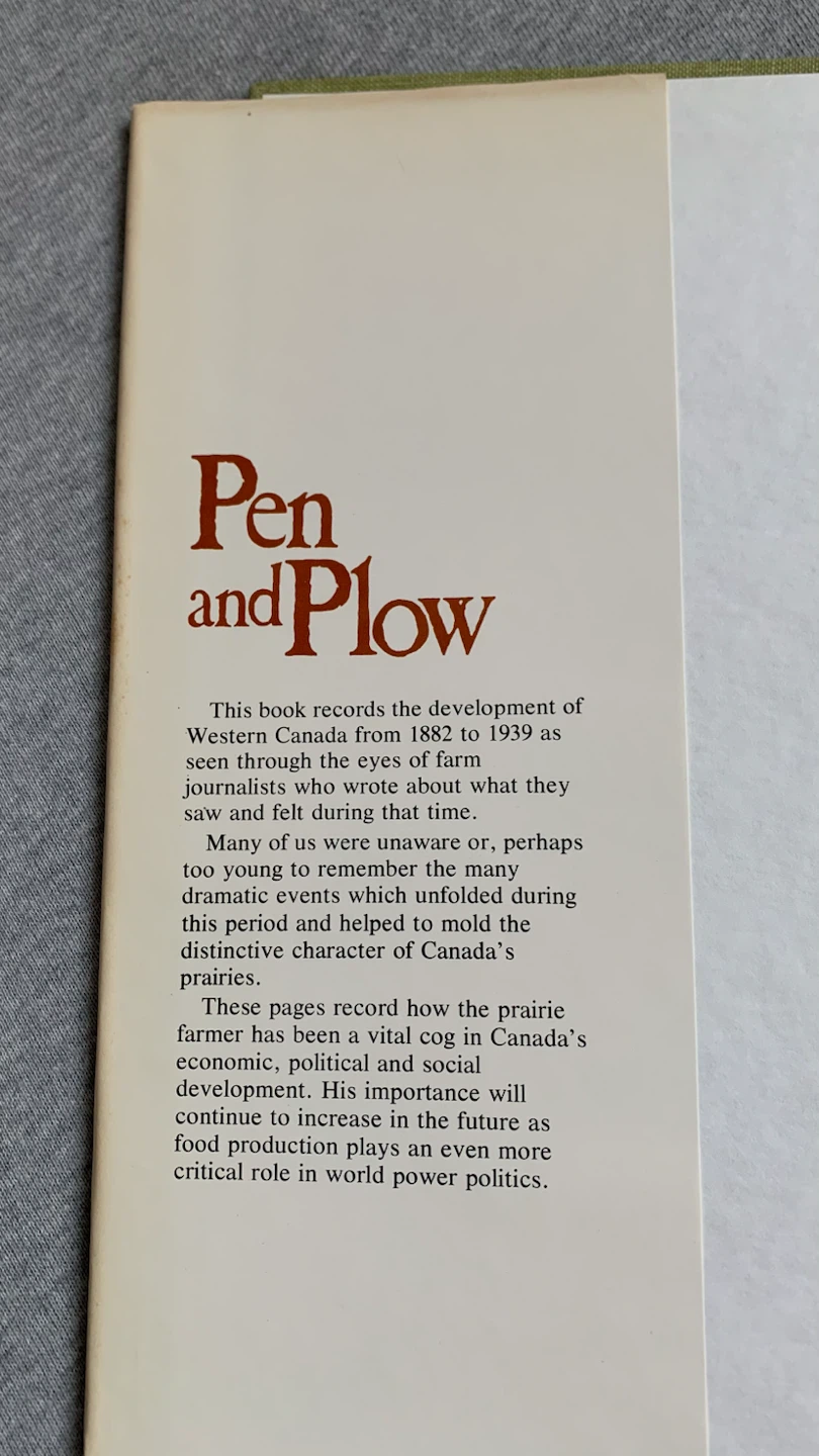 Pen and Plow Book - Hardcover from 1976 - photo 2