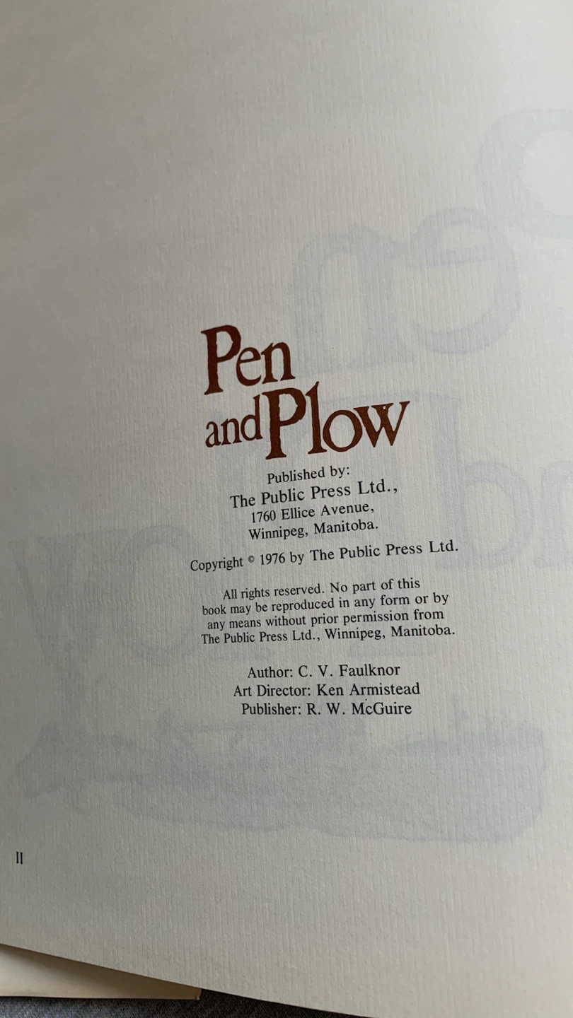 Pen and Plow Book - Hardcover from 1976 - photo 5