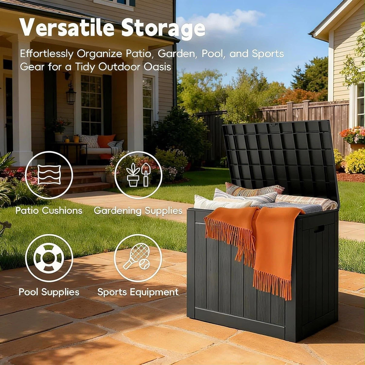 Black Outdoor Storage Box Deck Box