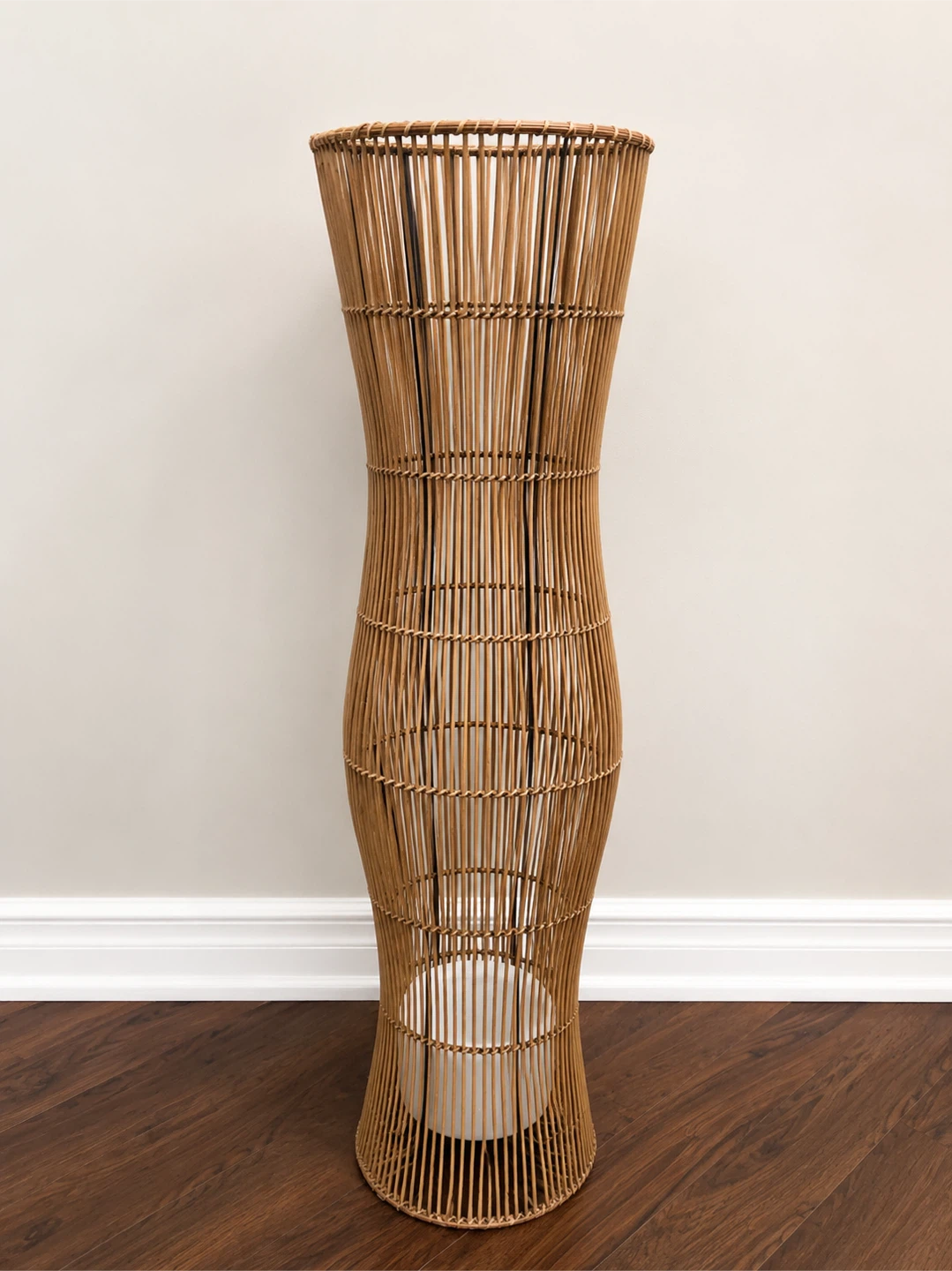 Tall Woven Cane Floor Lamp Shade