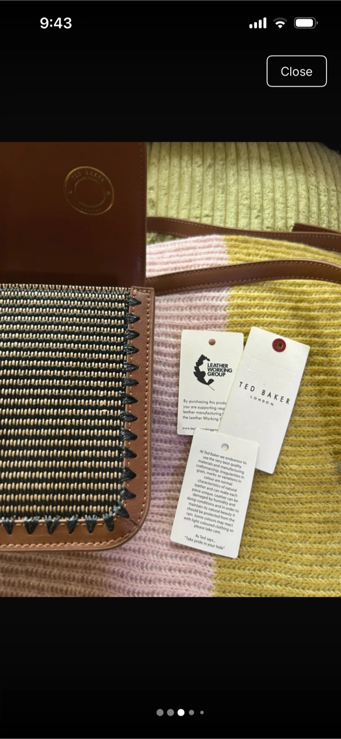 Ted Baker Brown Leather & Woven Crossbody Bag - photo 3