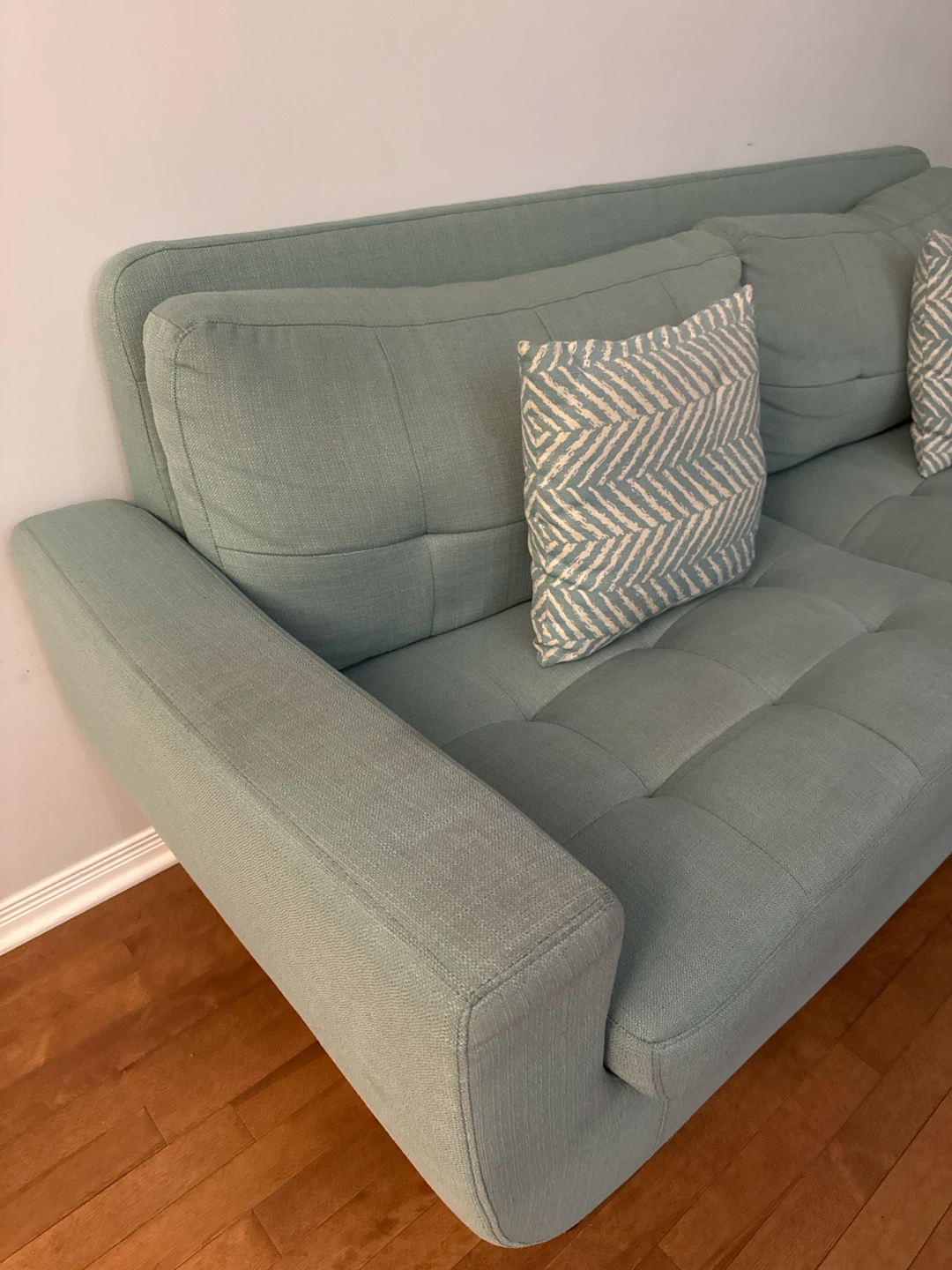Light Blue Sofa with Pillows - photo 2