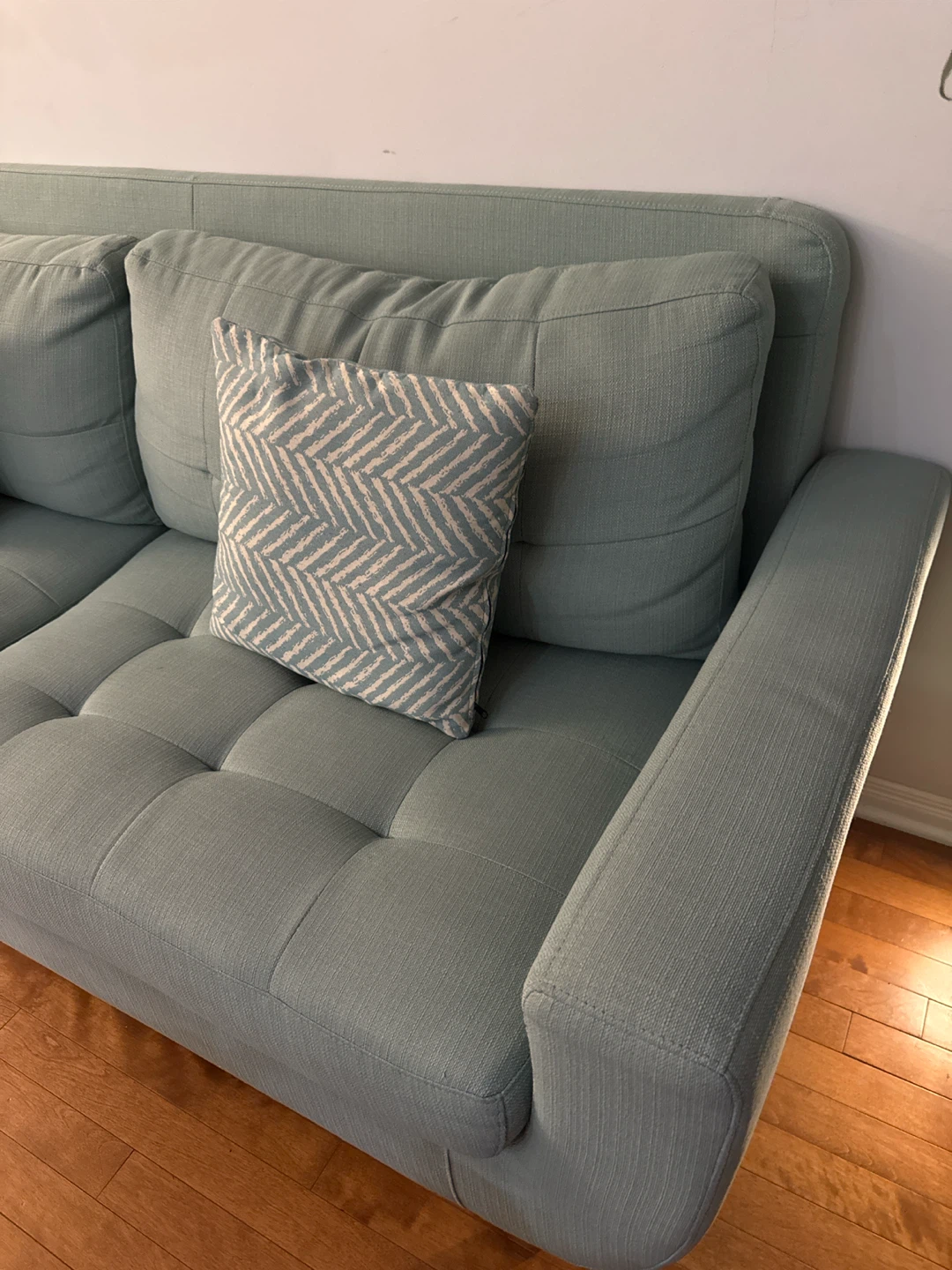 Light Blue Sofa with Pillows - photo 3