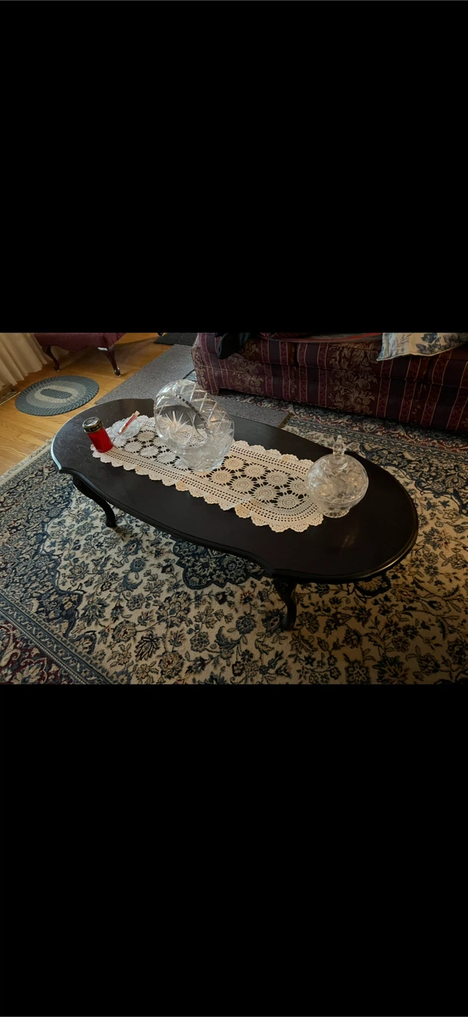 Dark Wood Oval Coffee Table - photo 2