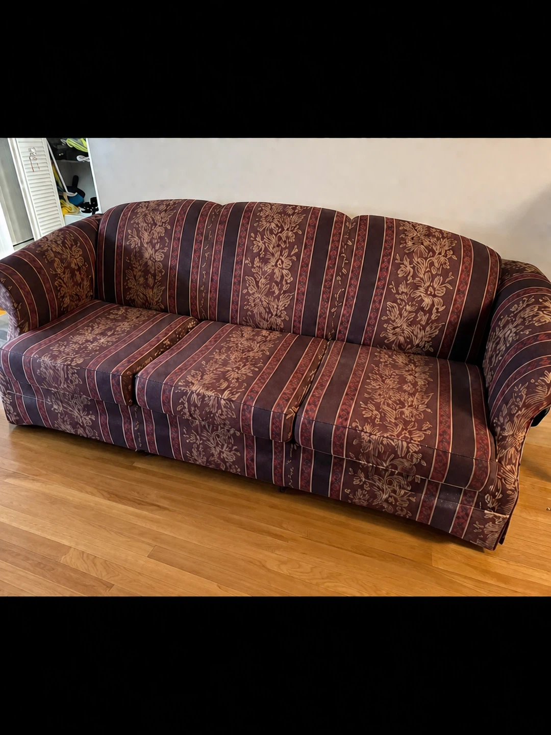 Striped Floral Sofa