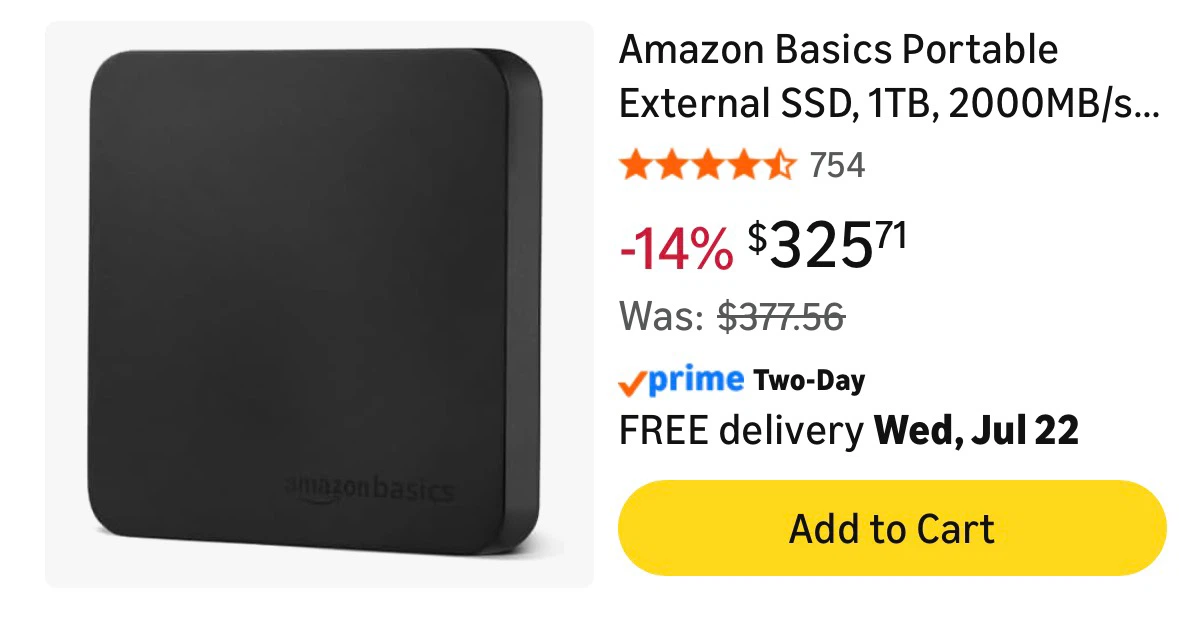 Amazon Basics Portable External SSD 1TB - photo 4