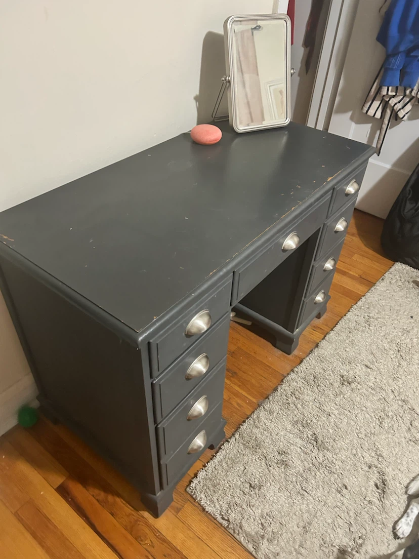 Gray Desk with Drawers - photo 3