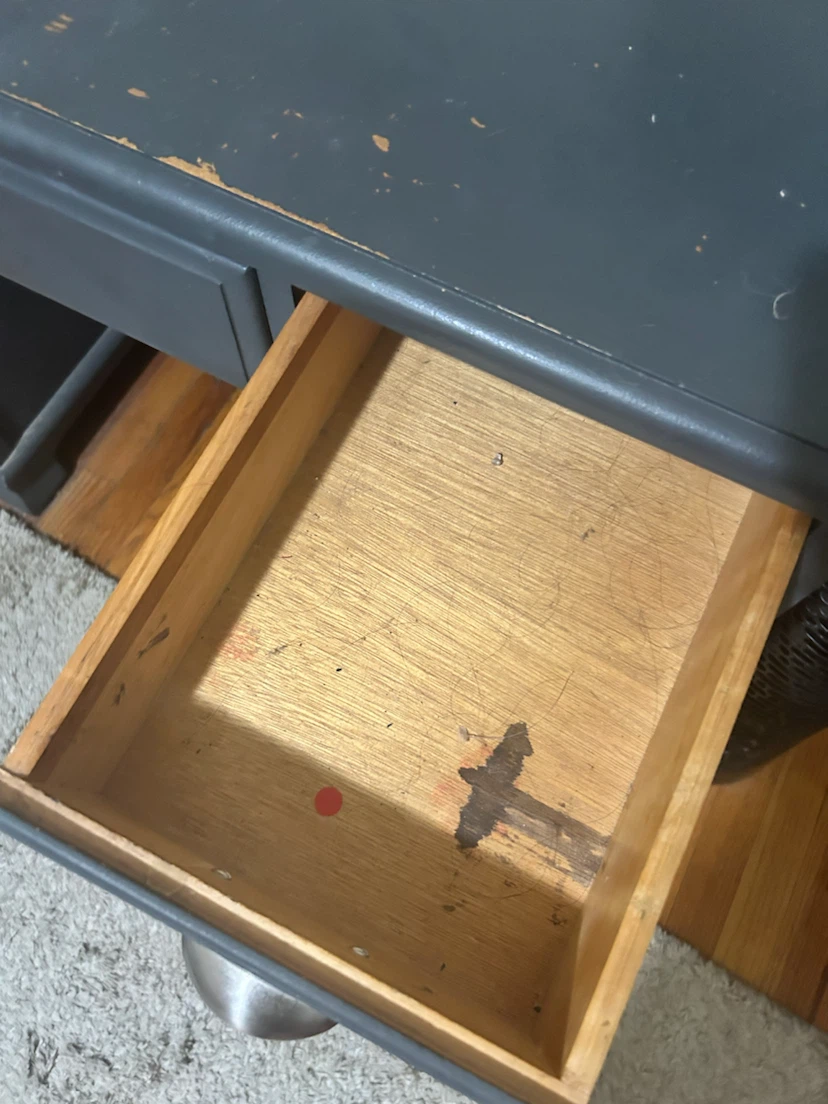 Gray Desk with Drawers - photo 4