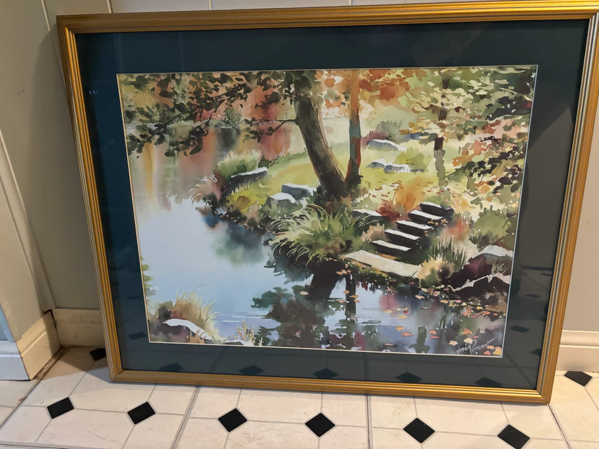 Framed Watercolor Painting - Autumn Scene - photo 2