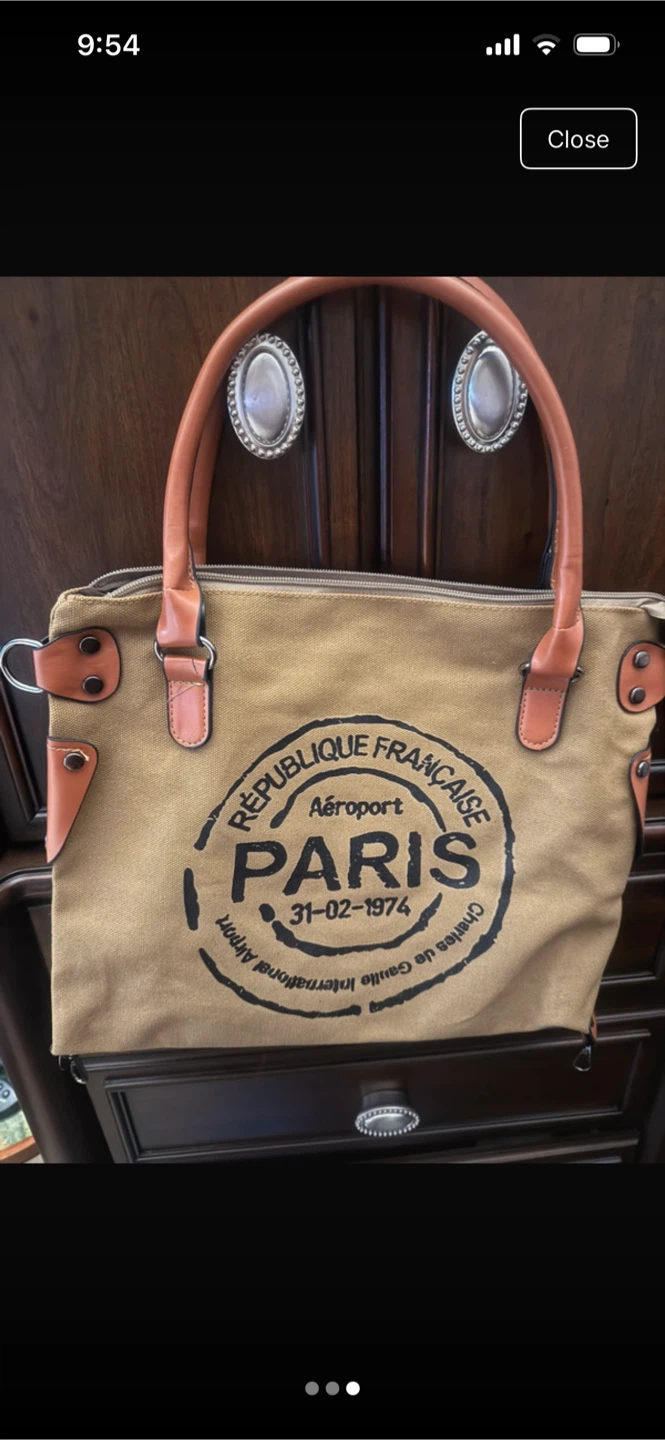 Paris Airport Canvas Tote Bag