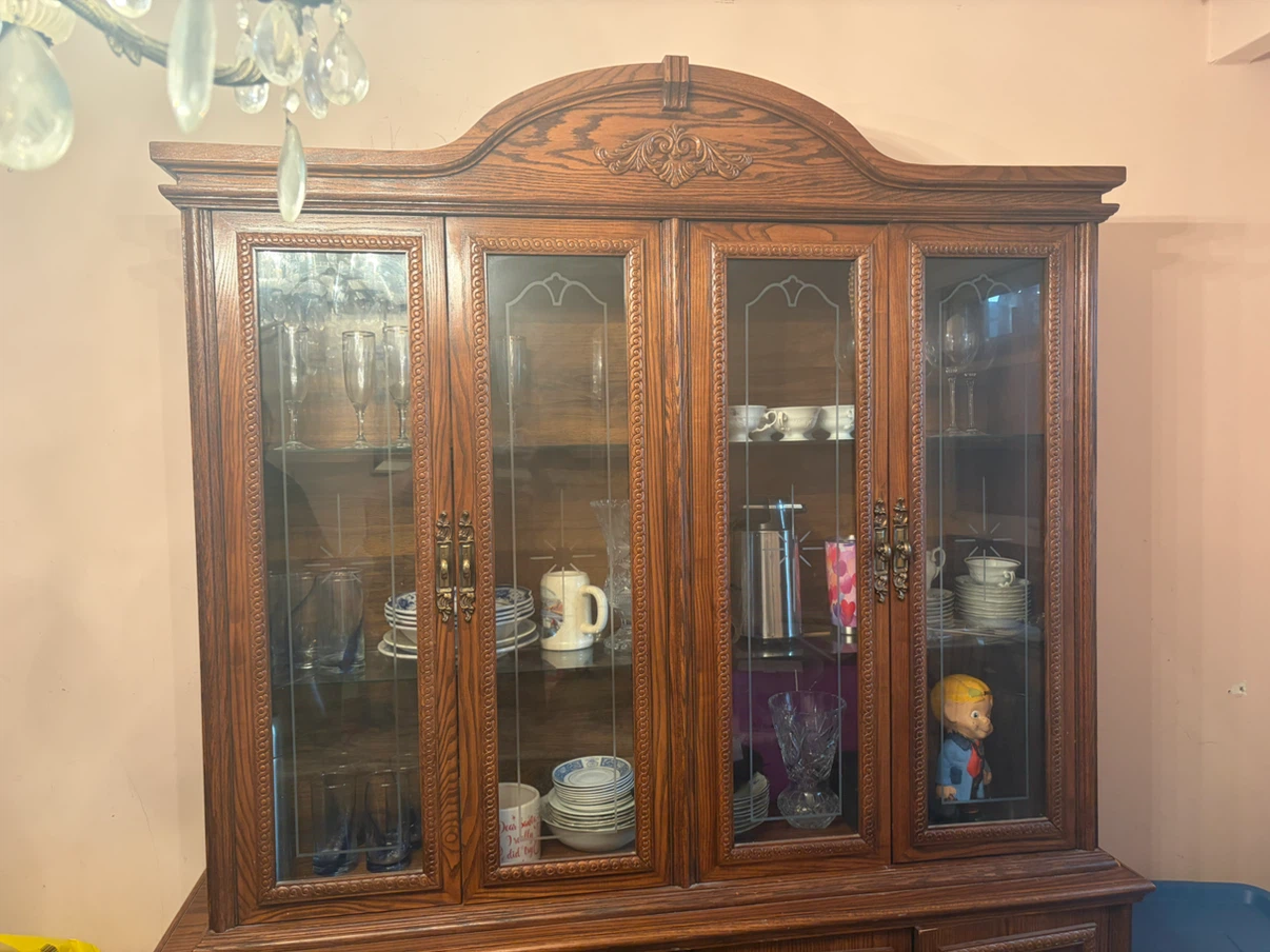 Wooden China Cabinet with Glass Doors - photo 2