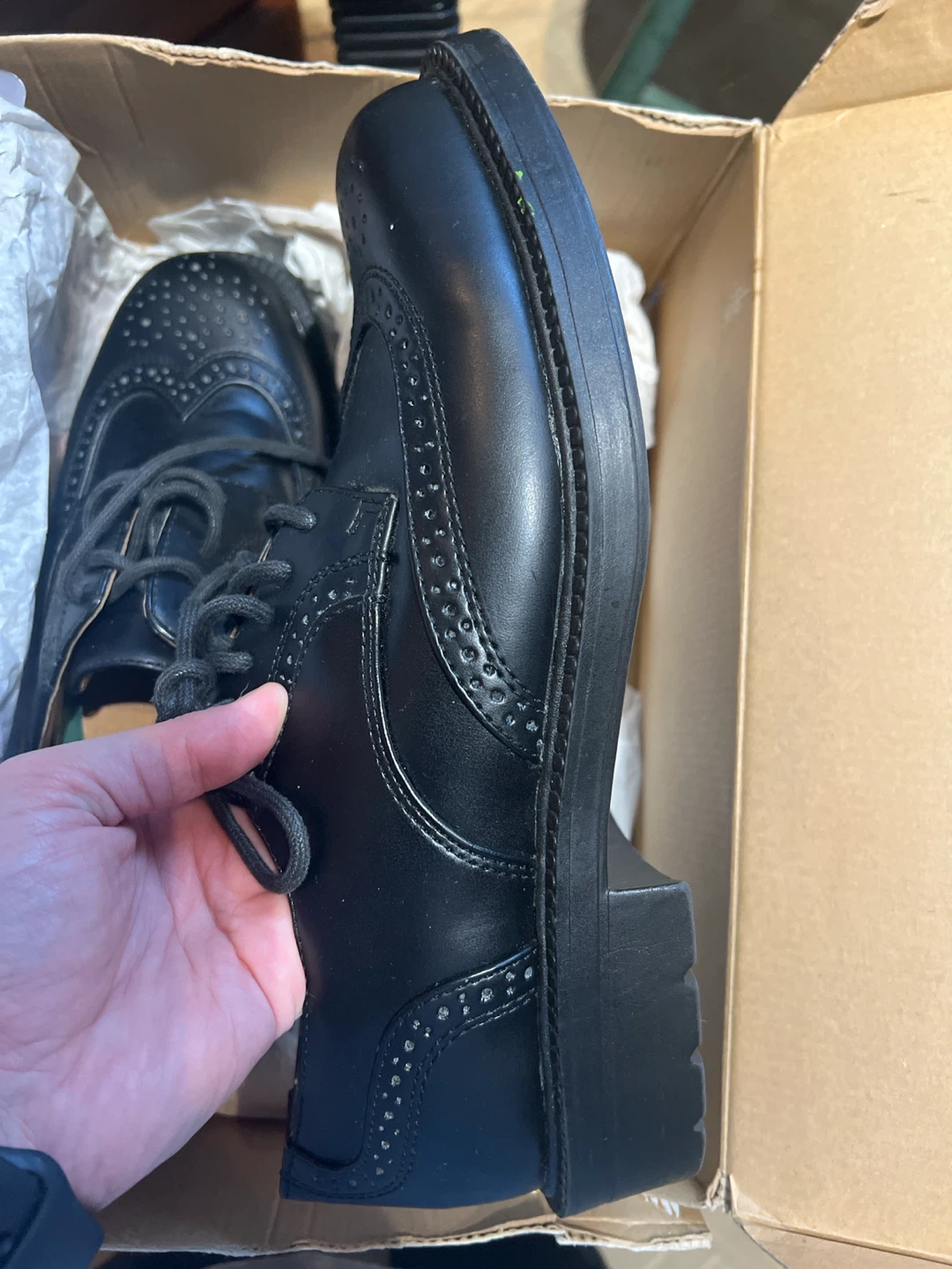 Antonio Paolo Black Wingtip Brogues Size 8M - photo 4