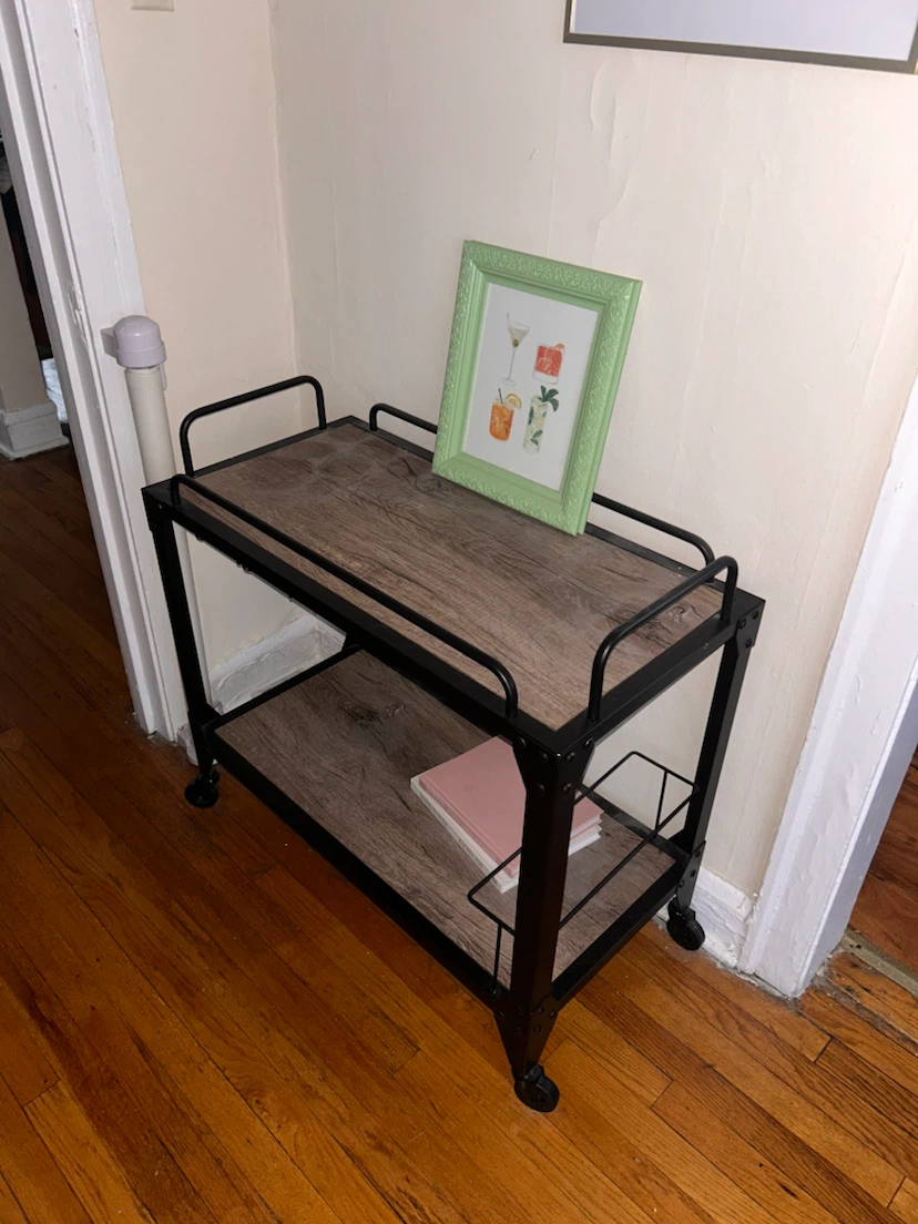 2-Tier Bar Cart with Wheels - photo 2