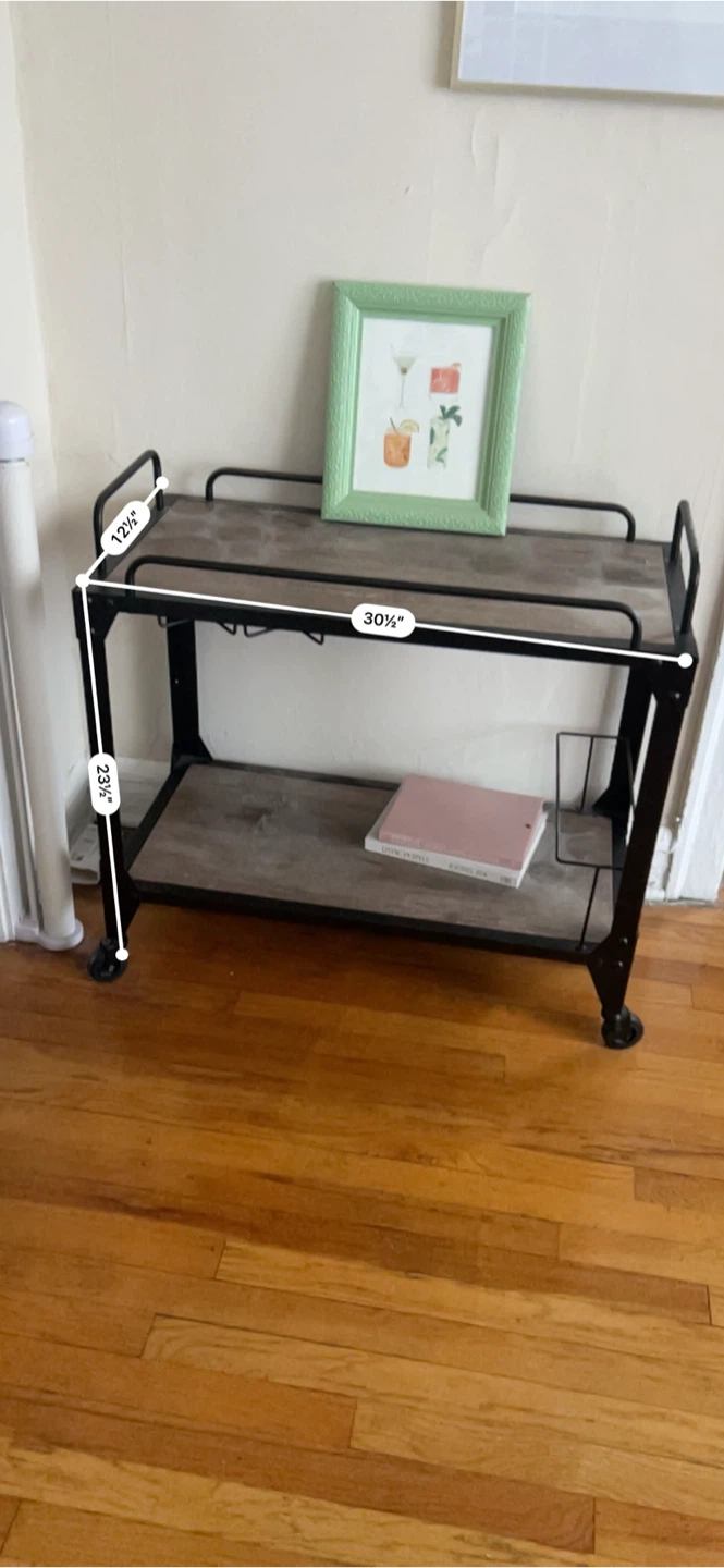 2-Tier Bar Cart with Wheels - photo 3