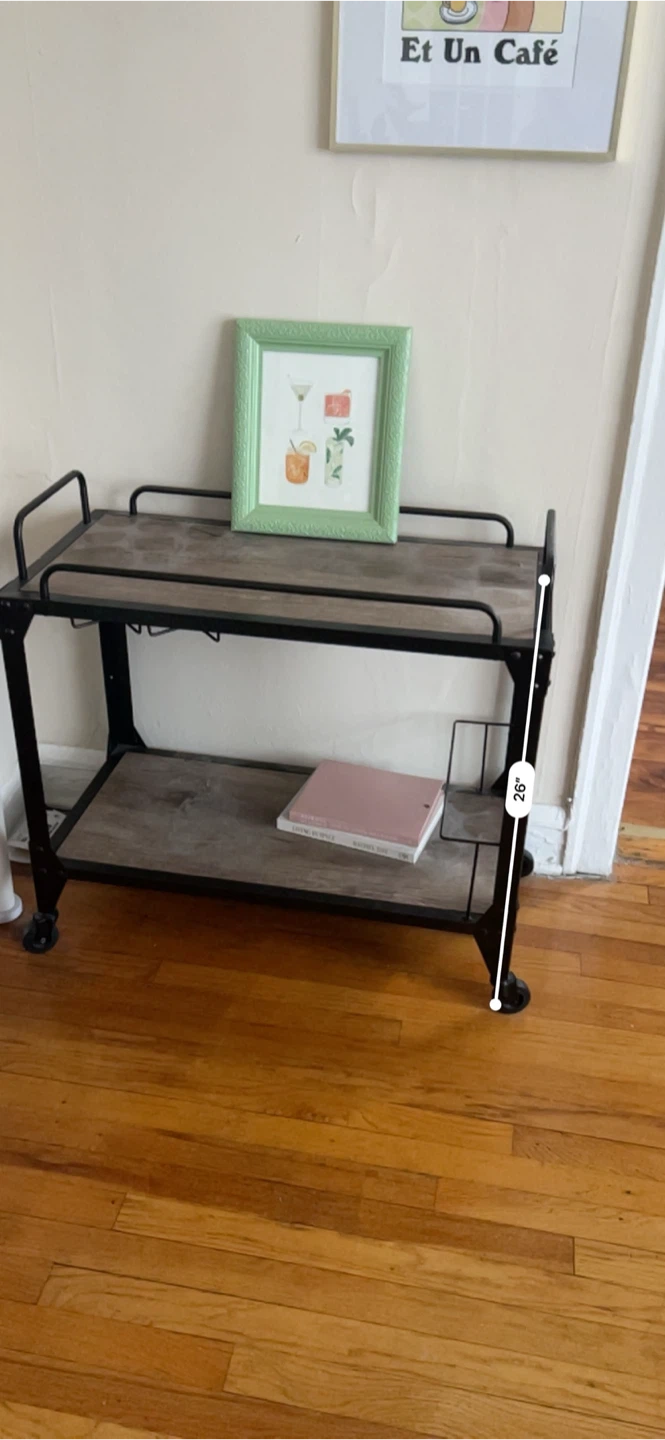 2-Tier Bar Cart with Wheels - photo 4