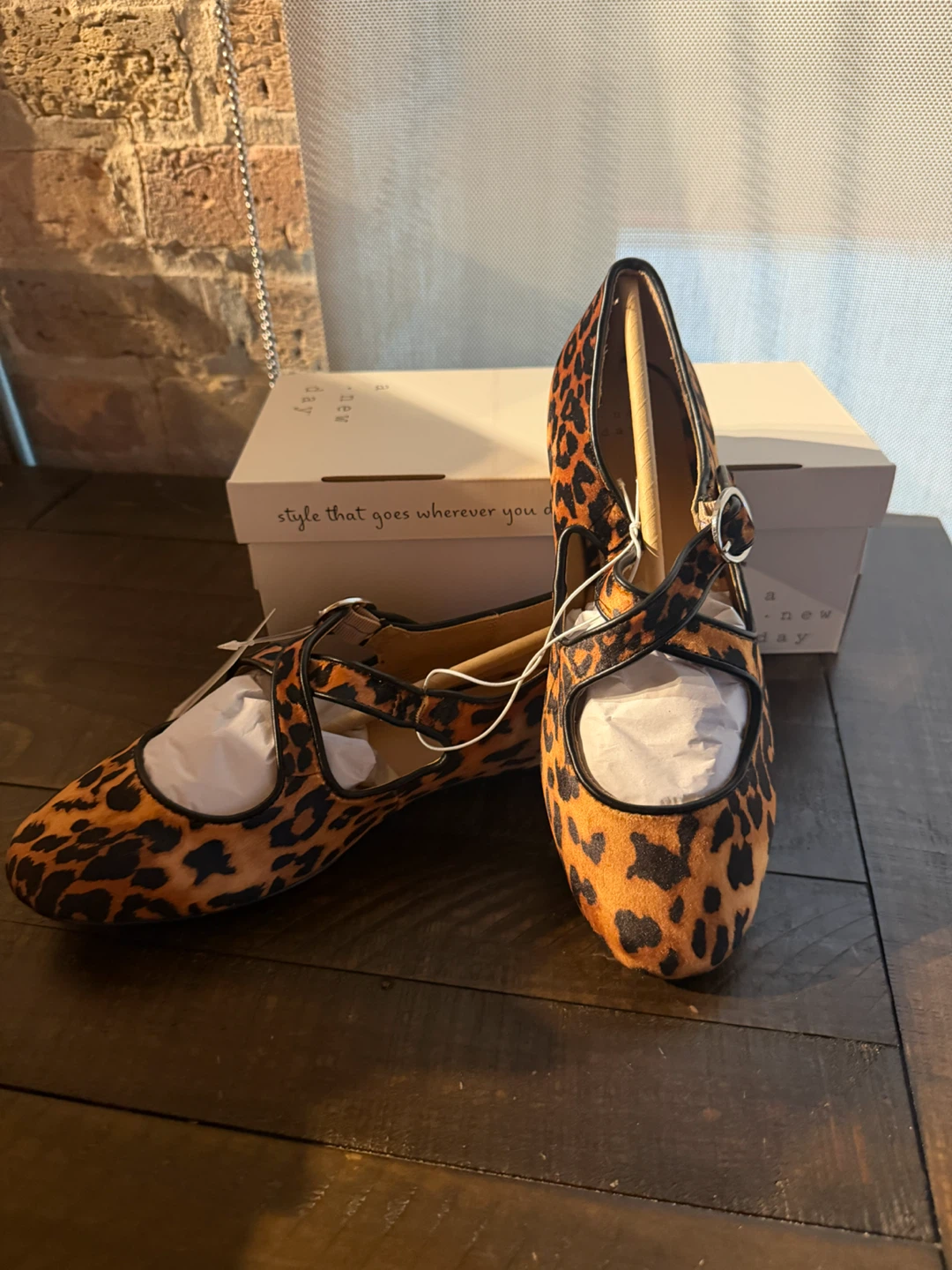 New with tags! A New Day Leopard Print Mary Jane Flats Size 6.5