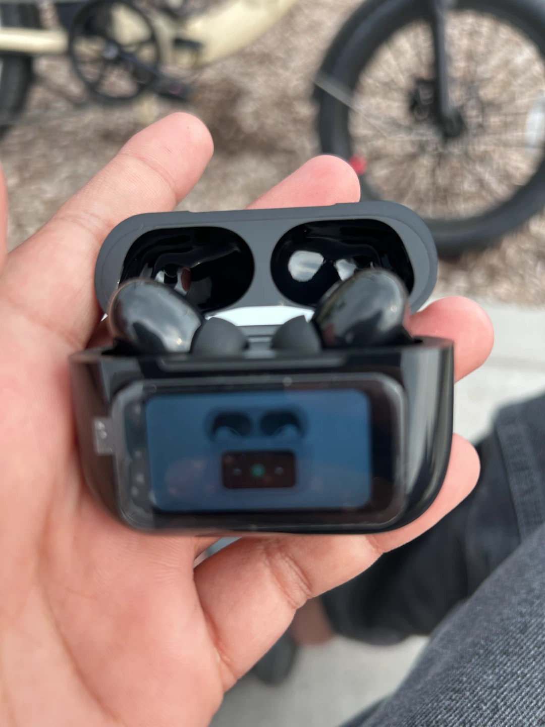 Black Wireless Earbuds with Charging Case