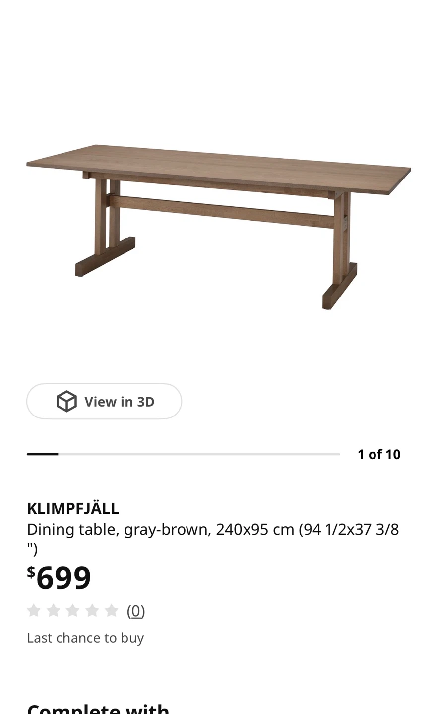 IKEA KLIMPFÄLL Dining Table - photo 3