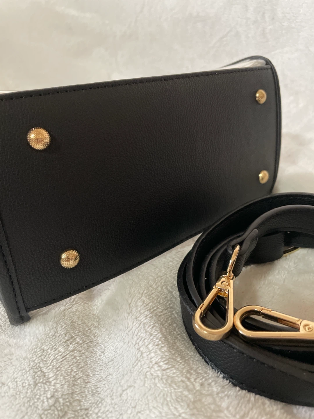 Clear Structured Handbag with Black Trim and Gold Hardware - photo 5