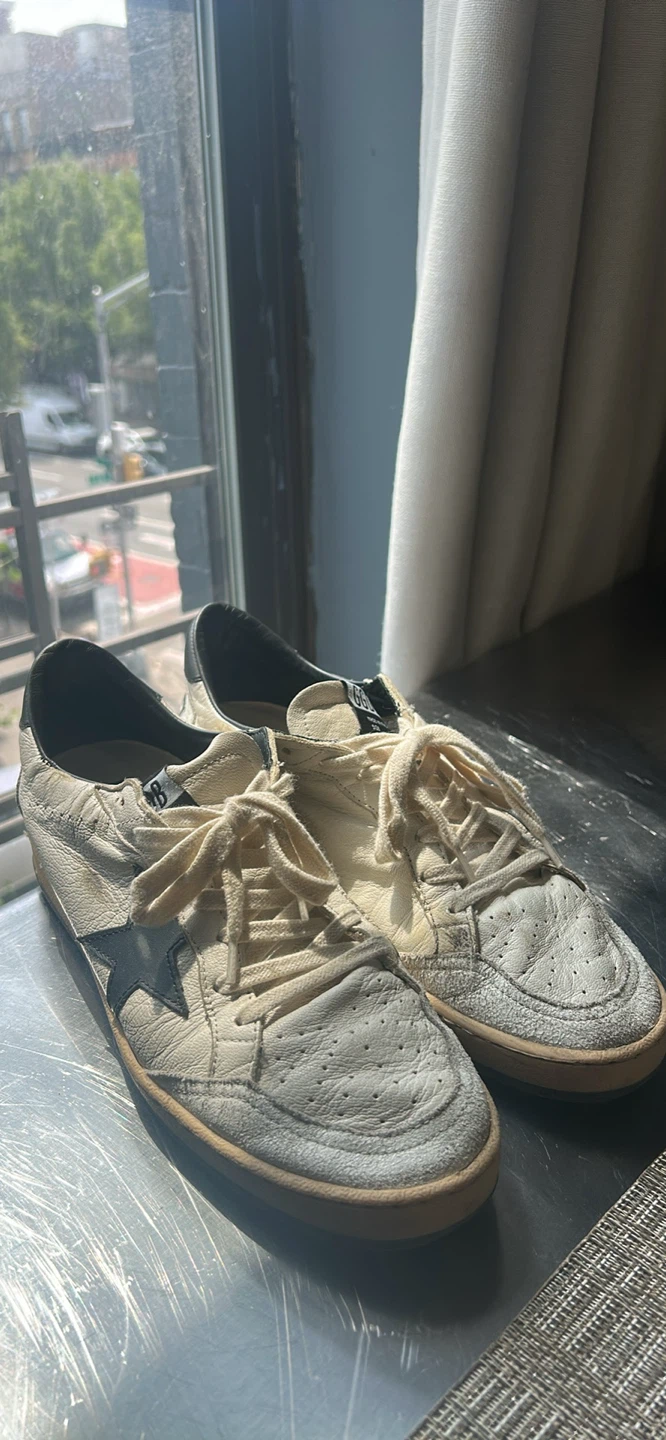 Golden Goose Superstar Sneakers White Black Star Size 8