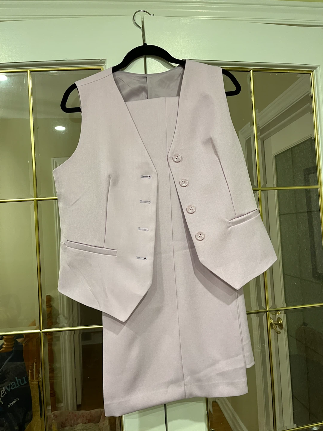 SHEIN Women's Lavender Wide Leg Pants & Vest Set Size L