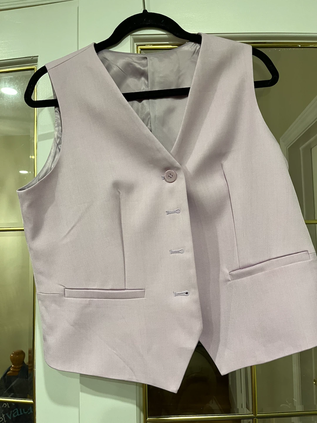 SHEIN Women's Lavender Wide Leg Pants & Vest Set Size L - photo 4