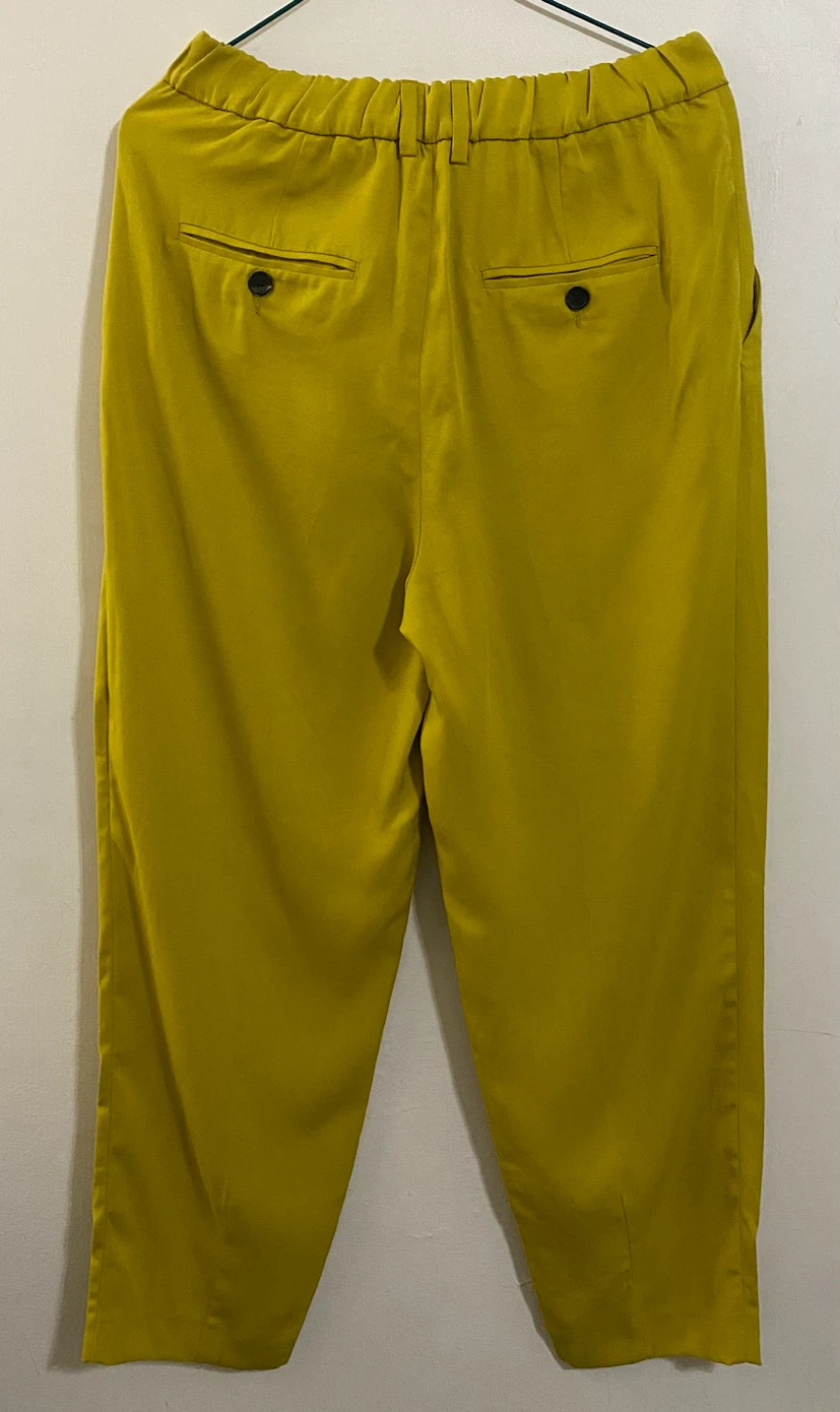 Zara Yellow Cropped Trousers Size S - photo 3