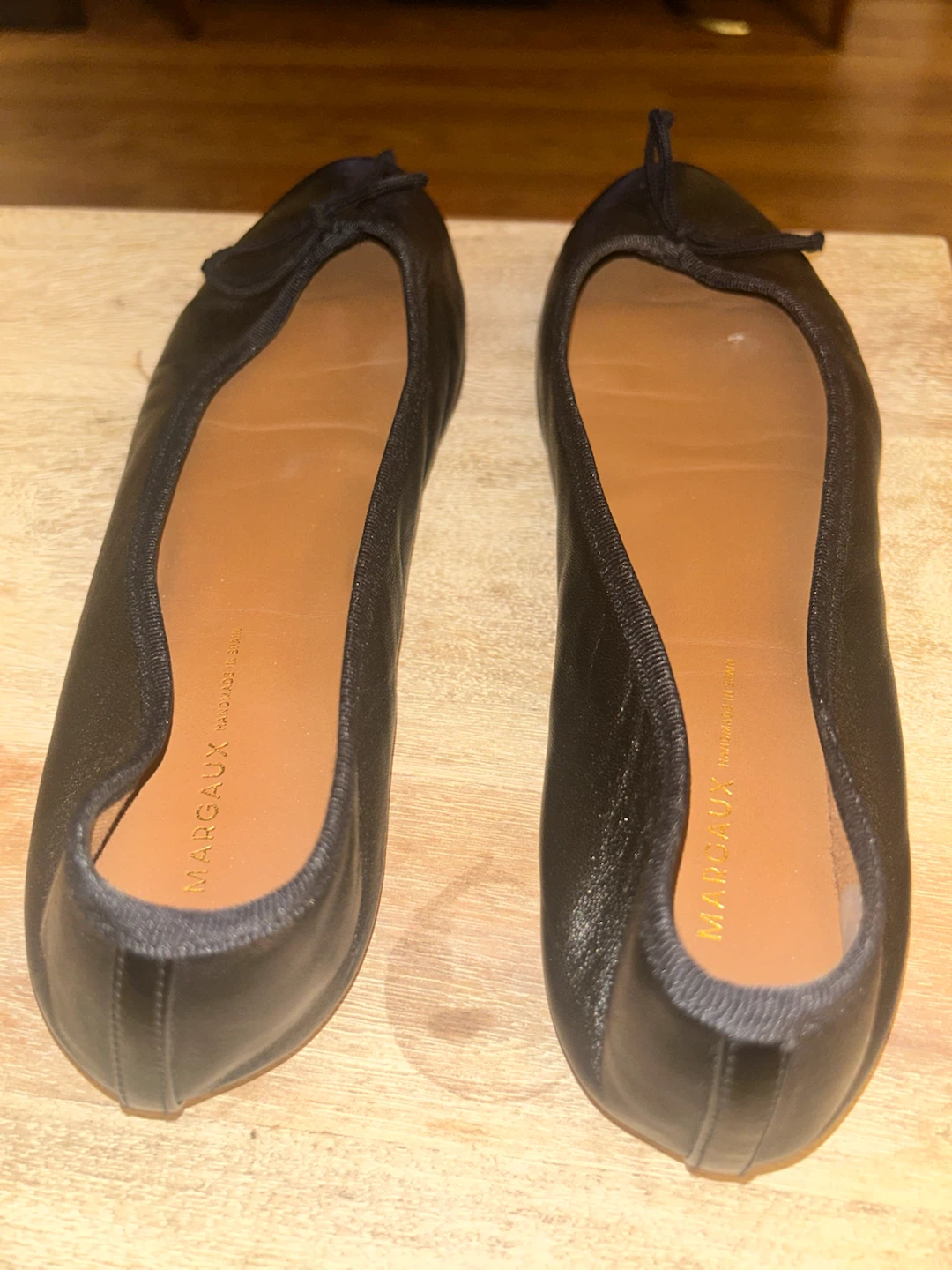 Margaux Black Leather Ballet Flats - photo 2